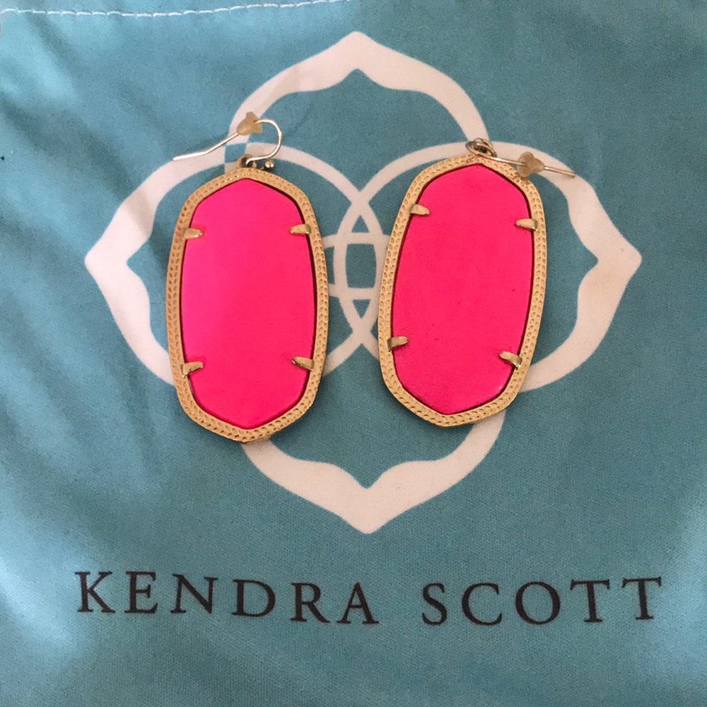 Kendra Scott Pink Gold Elle Drop Earrings